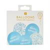 BALLOONDS, 5 PACK, BLUE, HAPPY BIRTHDAY AND CONFET