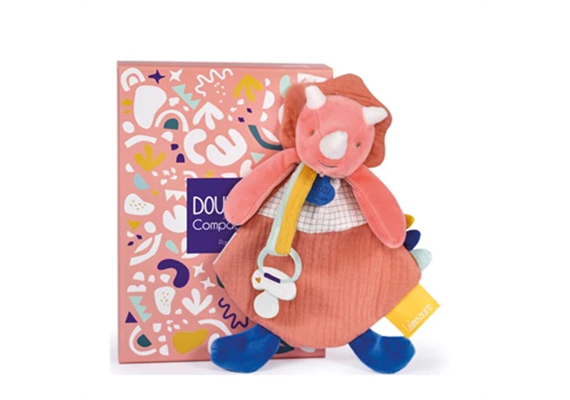 Dino Lou Schmusetuch mit Schnullerhalter 23cm