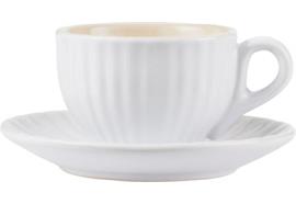 Espresso Tasse mit Unterteller Mynte Pure White