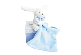 Hase mit Schmusetuch, himmelblau 10cm