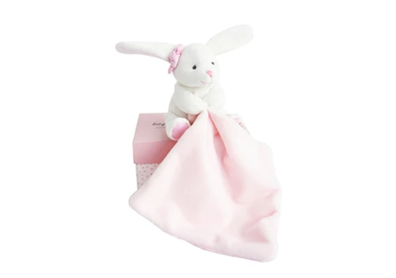Hase mit Schmusetuch, rosa 10cm