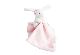 Hase mit Schmusetuch, rosa 10cm