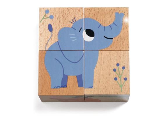 Holzwürfel Puzzle Wild & Co