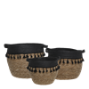 Korb mit schwarzen Fransen Set von 3