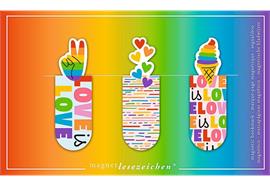 Magnetlesezeichen Rainbow Love