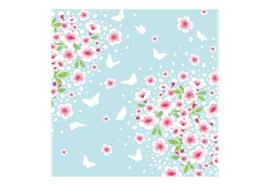 Serviette Cherry Spring blau 33x33cm