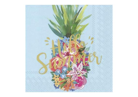 Serviette Hello Summer blau 25x25cm