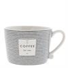 Tasse "Coffee for you" weiss mit schw.Streifen